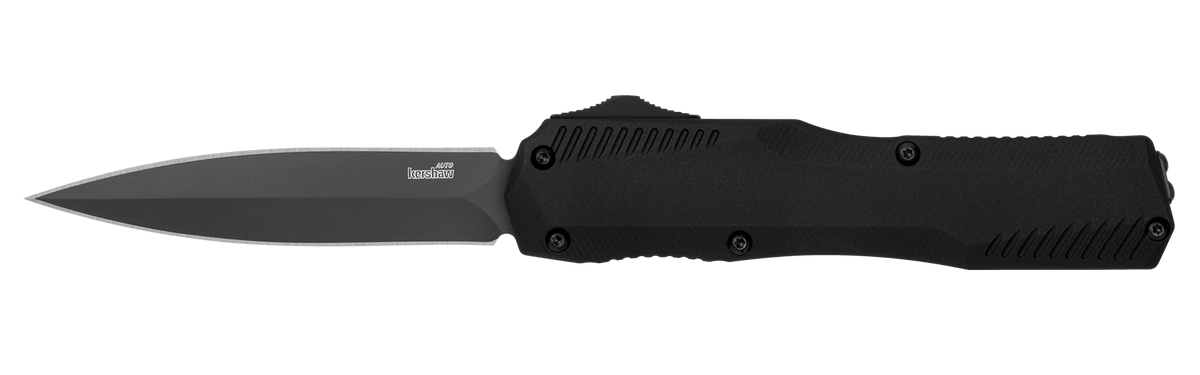 Kershaw Livewire Double Edge - OTF - Aluminum Handle - Black CPM-MagnaCut Blade - 9000DE Automatic Knives - Tophatter Daily Deals