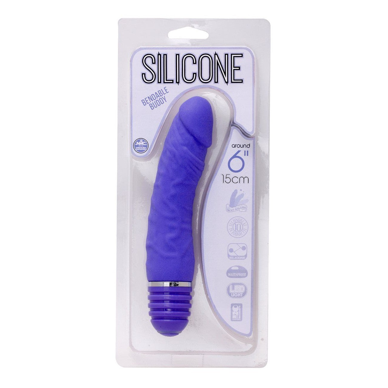 Silicone Bendable Buddy Vibrator 6" in Purple Realistic Vibrating Dildo - Tophatter Daily Deals