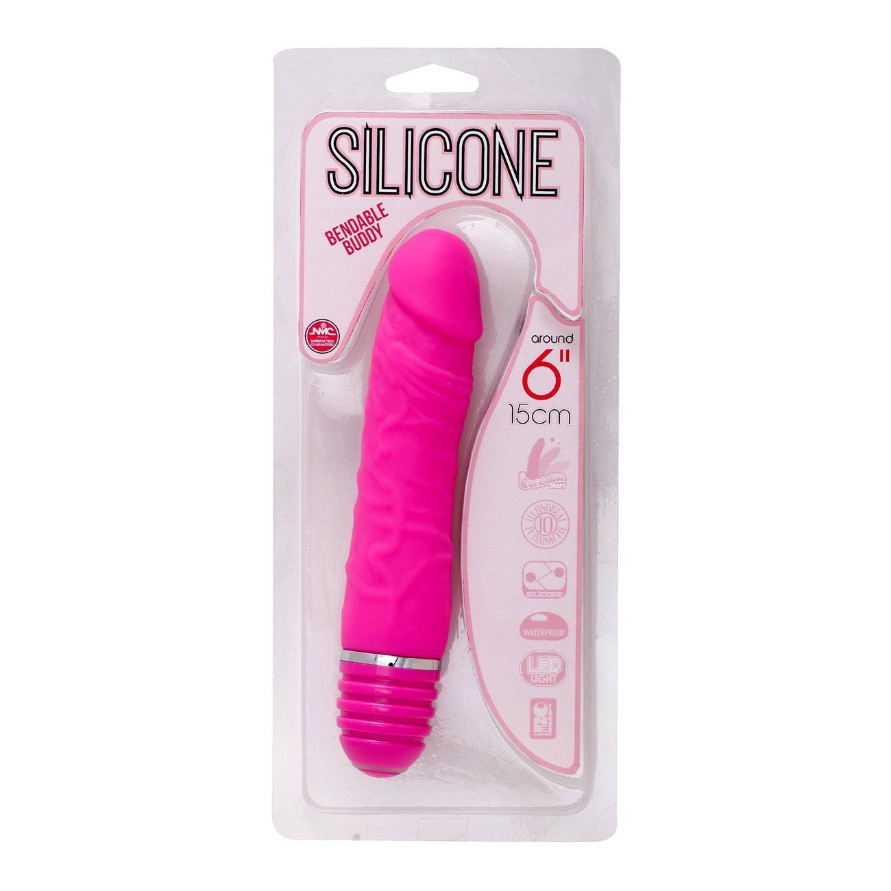 Silicone Bendable Buddy Vibrator 6" in Pink Realistic Vibrating Dildo - Tophatter Daily Deals