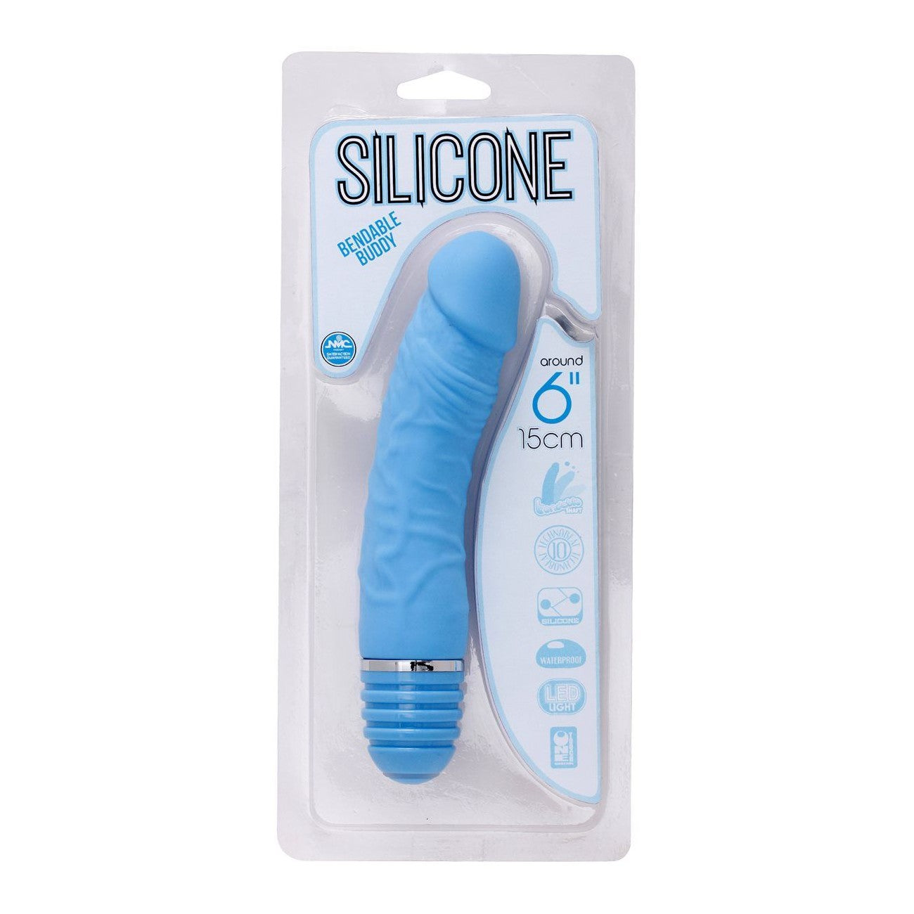 Silicone Bendable Buddy Vibrator 6" in Blue Realistic Vibrating Dildo - Tophatter Daily Deals
