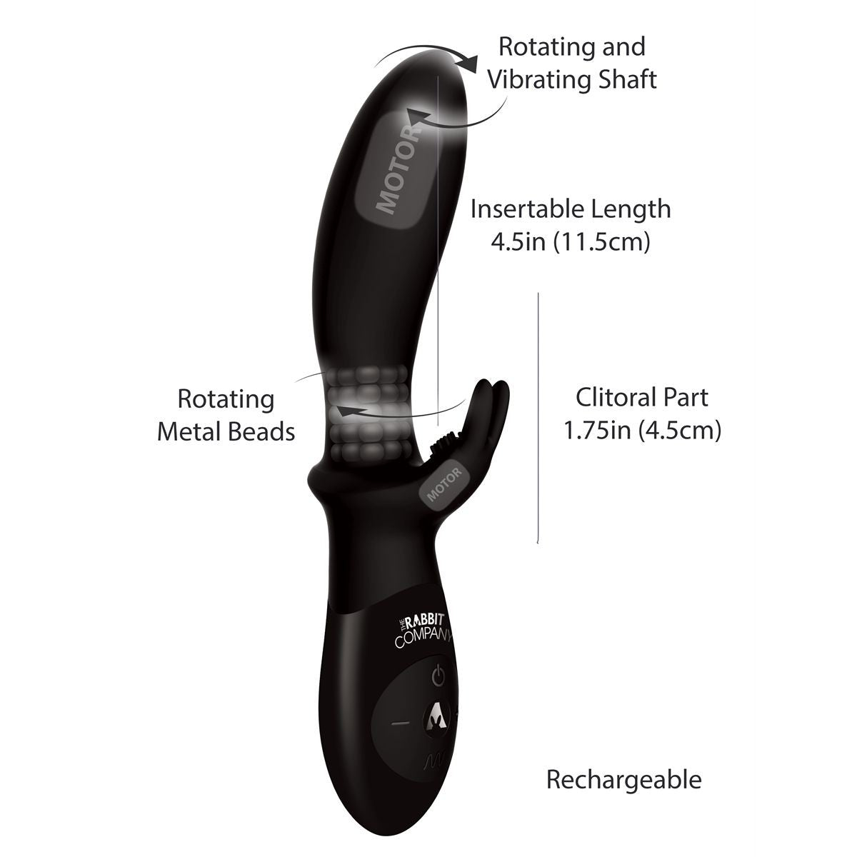 The Beaded Backdoor Rabbit Vibrator in Black Rabbit Vibrator - Tophatter Daily Deals