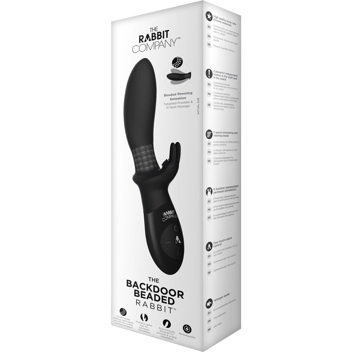 The Beaded Backdoor Rabbit Vibrator in Black Rabbit Vibrator - Tophatter Daily Deals
