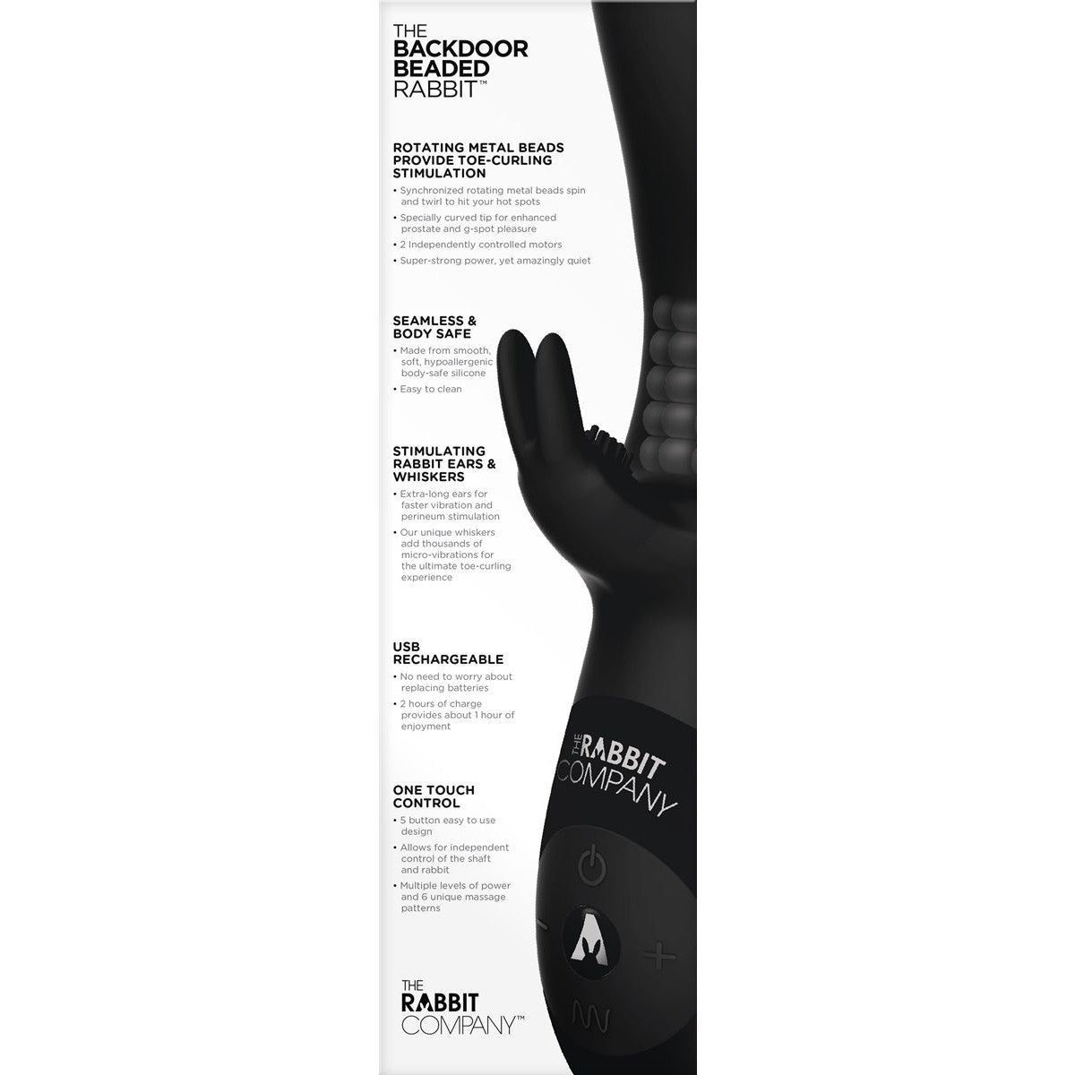 The Beaded Backdoor Rabbit Vibrator in Black Rabbit Vibrator - Tophatter Daily Deals