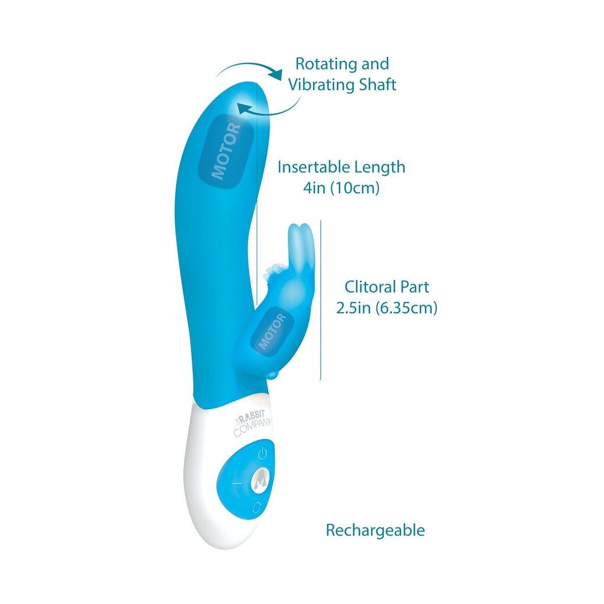 The Rotating Rabbit Vibrator in Aqua Blue Rabbit Vibrator - Tophatter Daily Deals