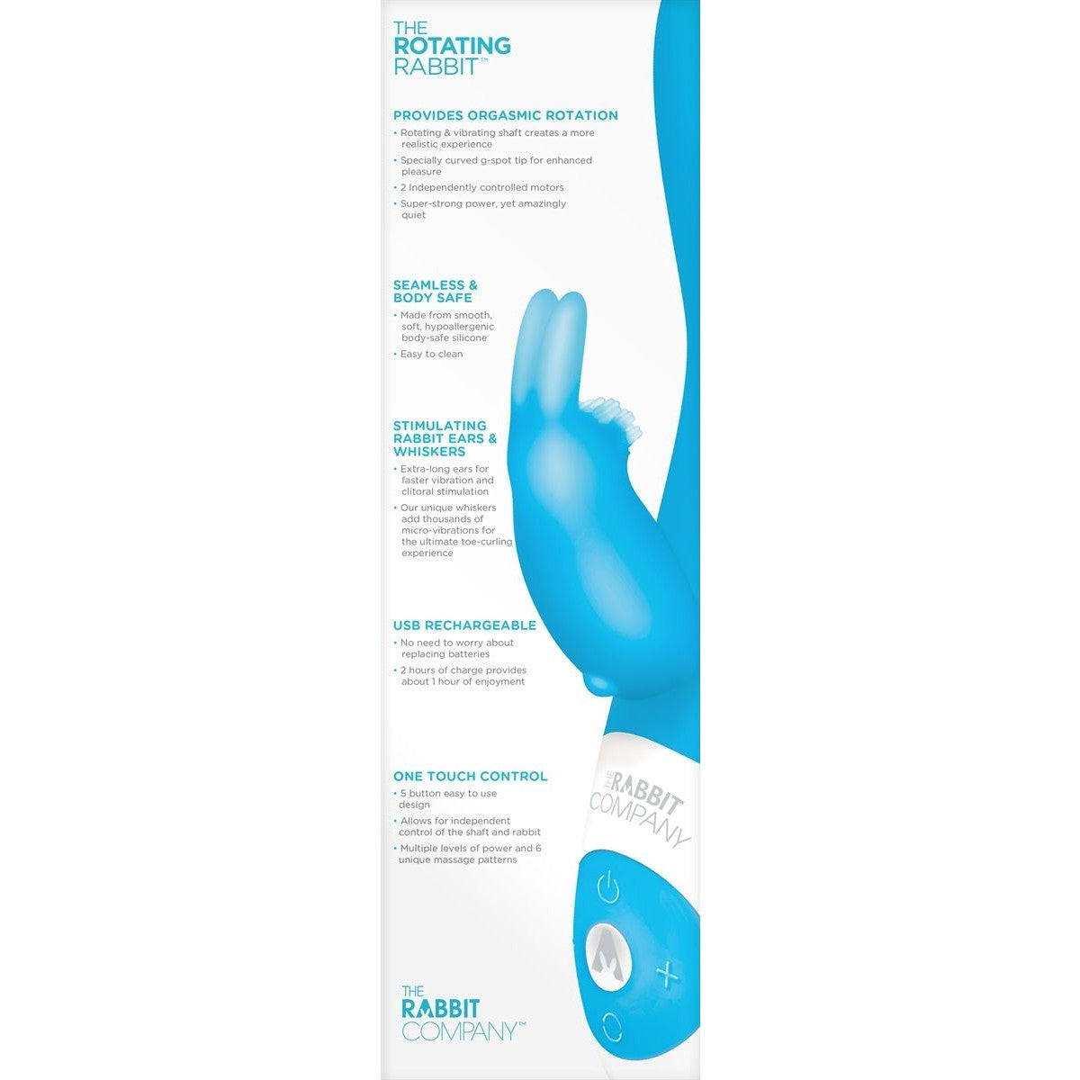 The Rotating Rabbit Vibrator in Aqua Blue Rabbit Vibrator - Tophatter Daily Deals