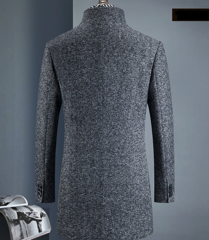 Insulating Men's Overcoat - Single-Breasted, Wool, Commute 3D Changing Face Moving Picture Frame - Tophatter Daily Deals