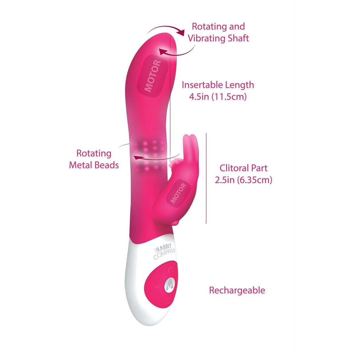 The Beaded Rabbit Vibrator in Pink Rabbit Vibrator - Tophatter Daily Deals