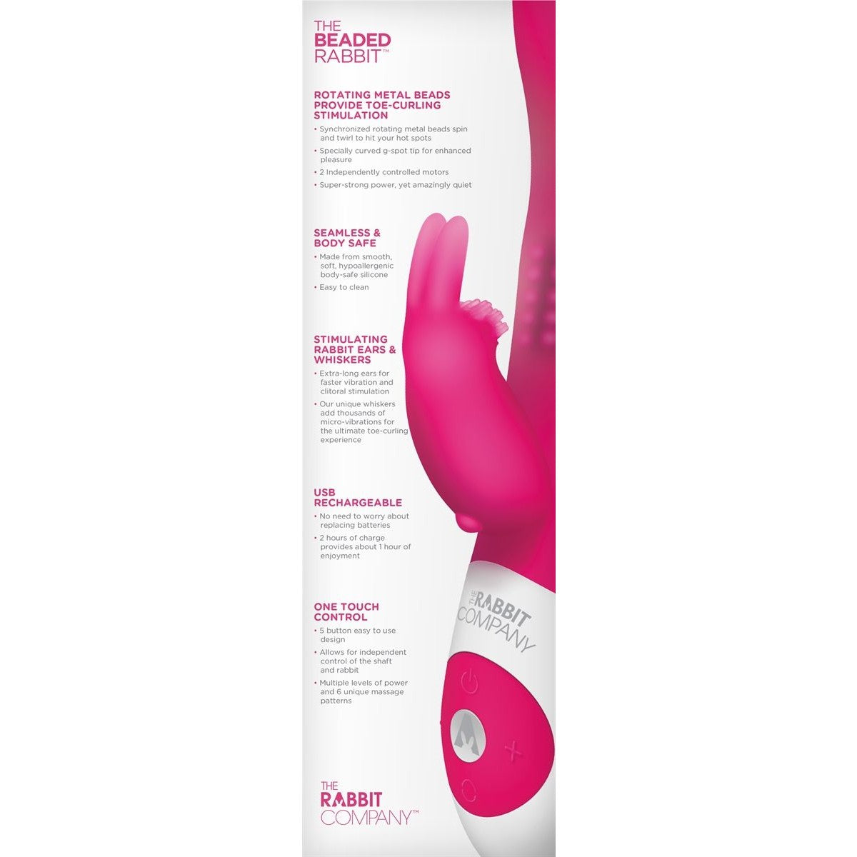 The Beaded Rabbit Vibrator in Pink Rabbit Vibrator - Tophatter Daily Deals