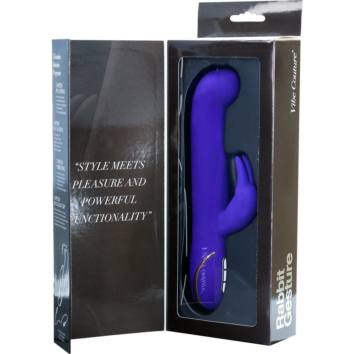 Vibe Couture Rabbit Gesture Vibrator in Purple Rabbit Vibrator - Tophatter Daily Deals
