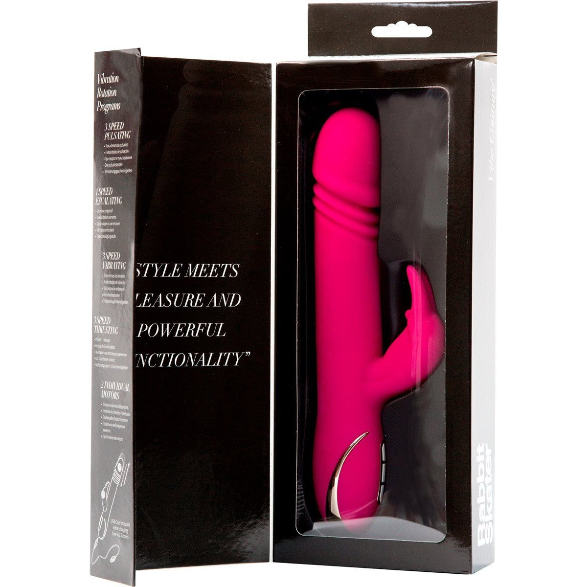 Vibe Couture Rabbit Skater Thrusting Vibrator in Pink Rabbit Vibrator - Tophatter Daily Deals