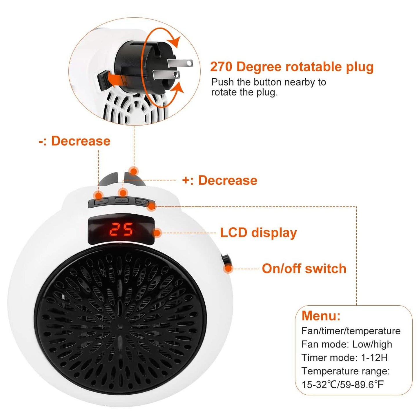 900W Portable Heater Fan with Remote Control Household Appliances - Tophatter Daily Deals