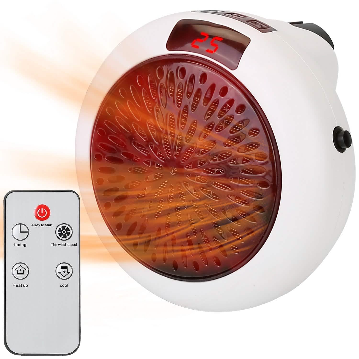 900W Portable Heater Fan with Remote Control Household Appliances - Tophatter Daily Deals