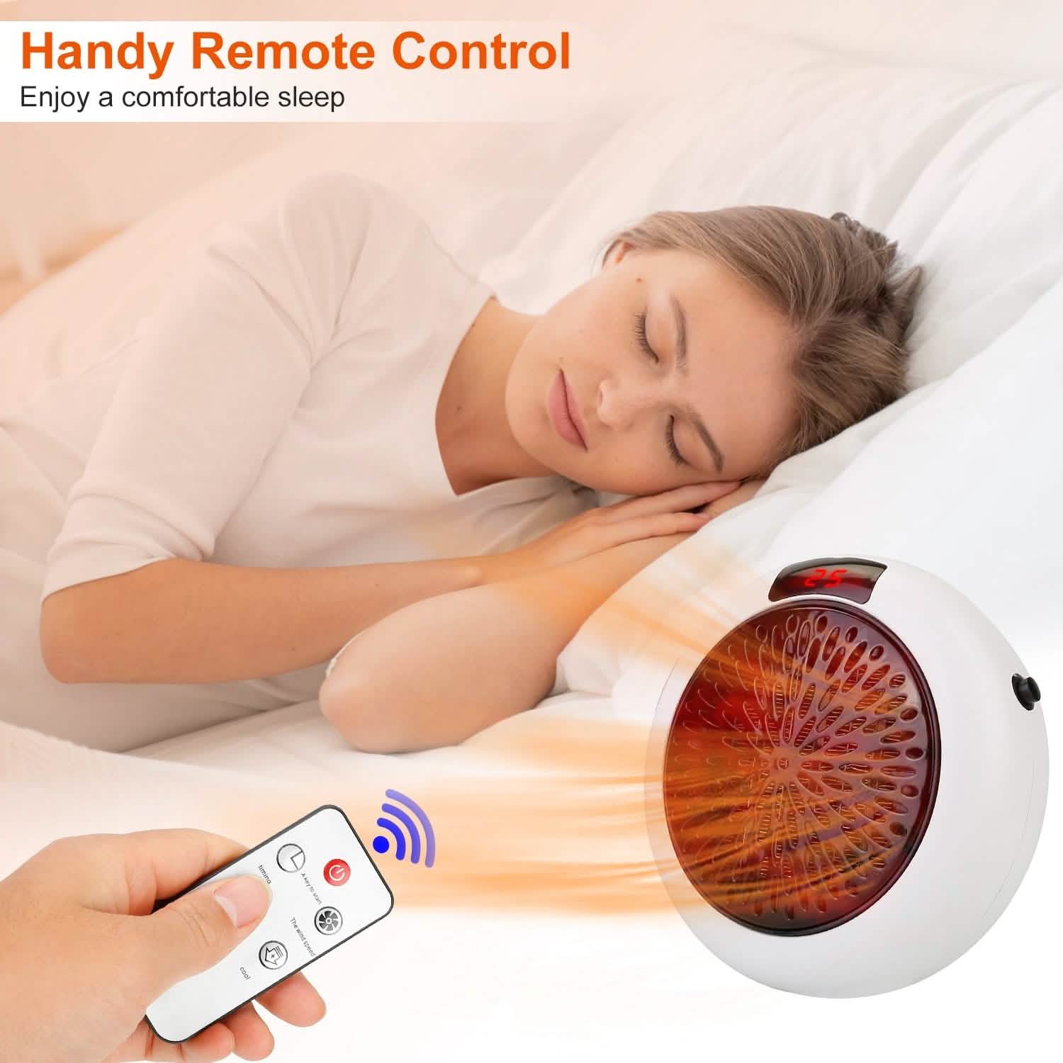 900W Portable Heater Fan with Remote Control Household Appliances - Tophatter Daily Deals