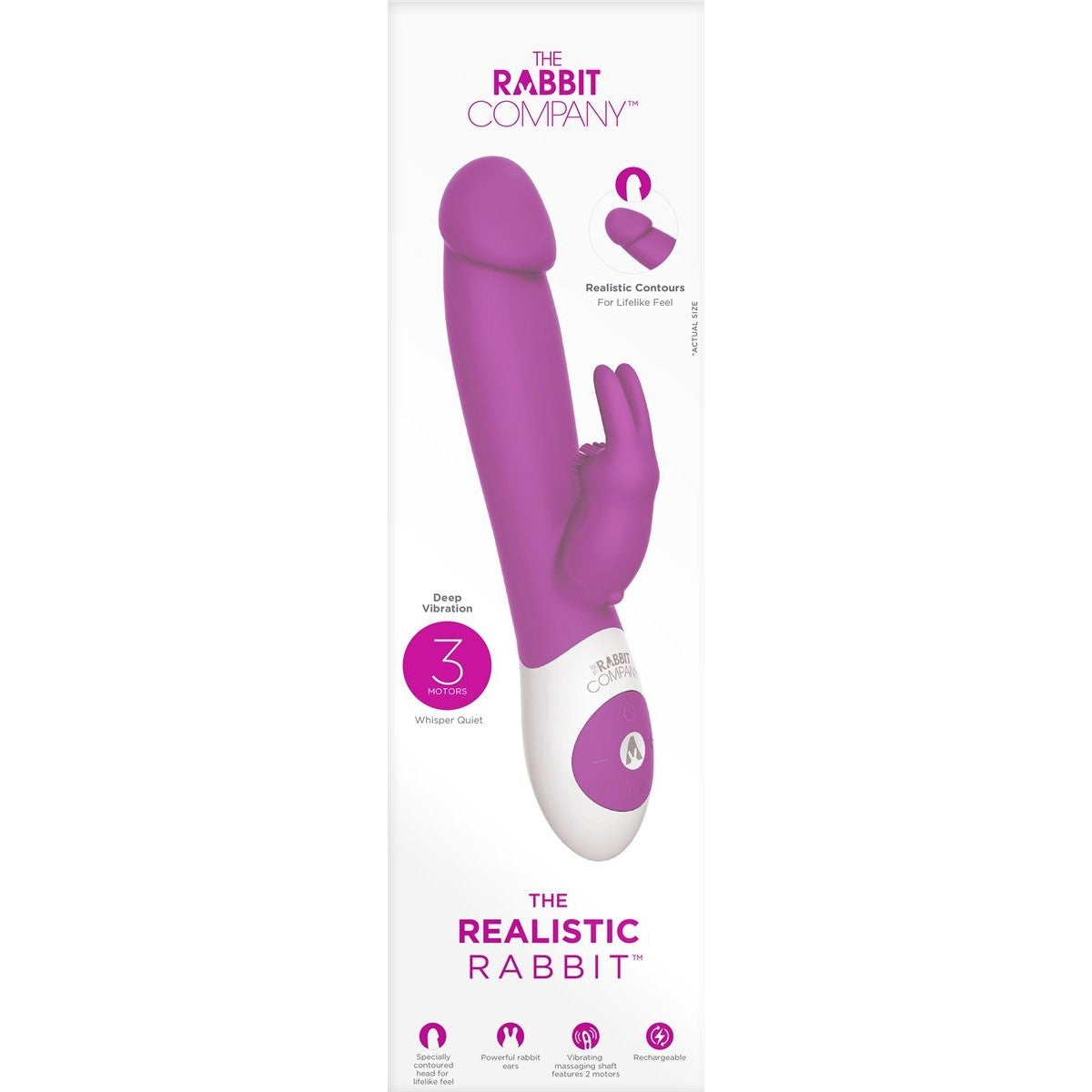 The Realistic Rabbit Vibrator in Deep Rose Rabbit Vibrator - Tophatter Daily Deals