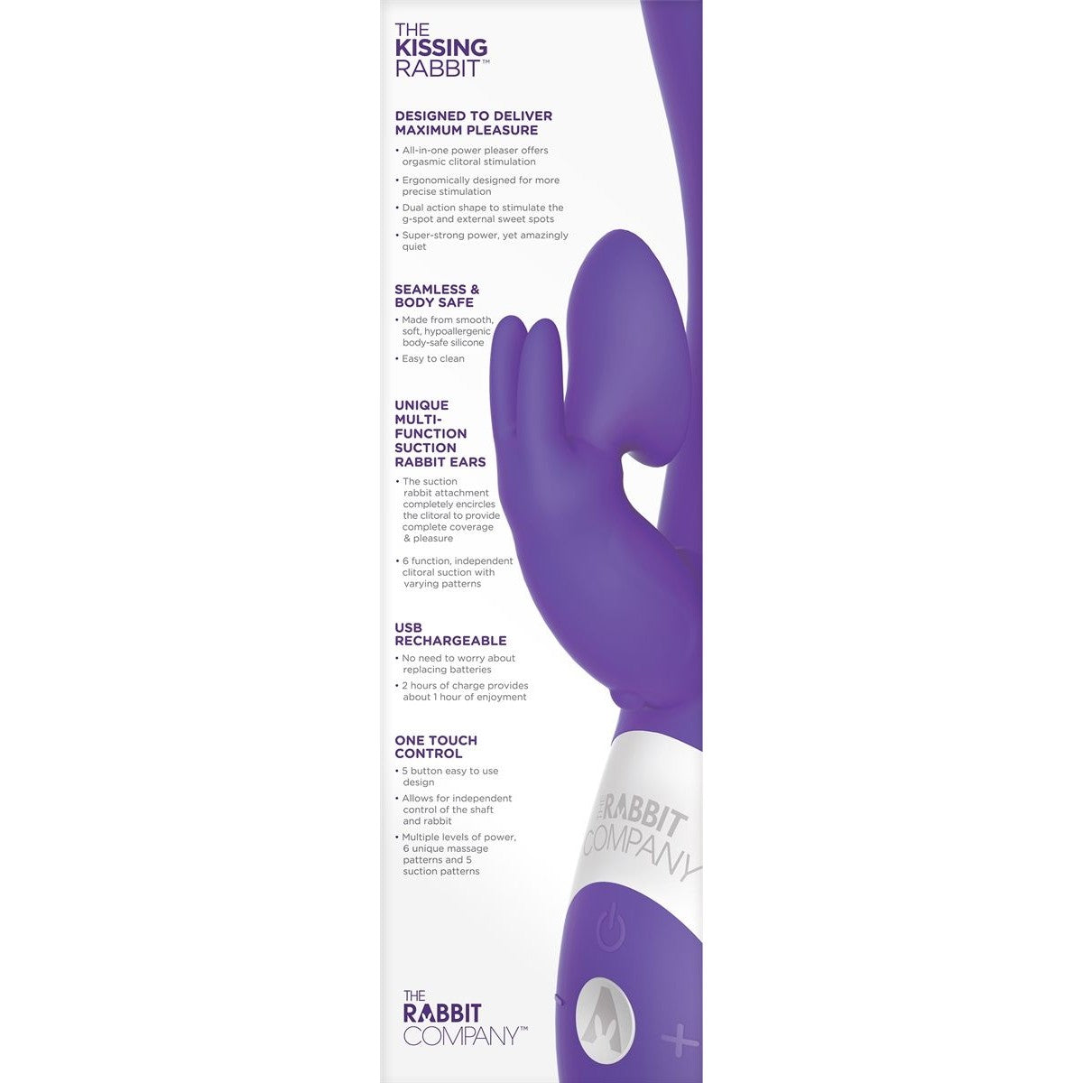 The Kissing Rabbit Vibrator in Purple Rabbit Vibrator - Tophatter Daily Deals