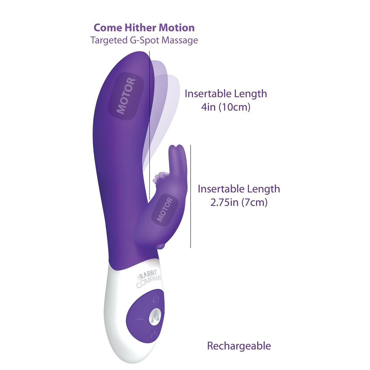 The Come Hither Rabbit Vibrator in Purple Rabbit Vibrator - Tophatter Daily Deals