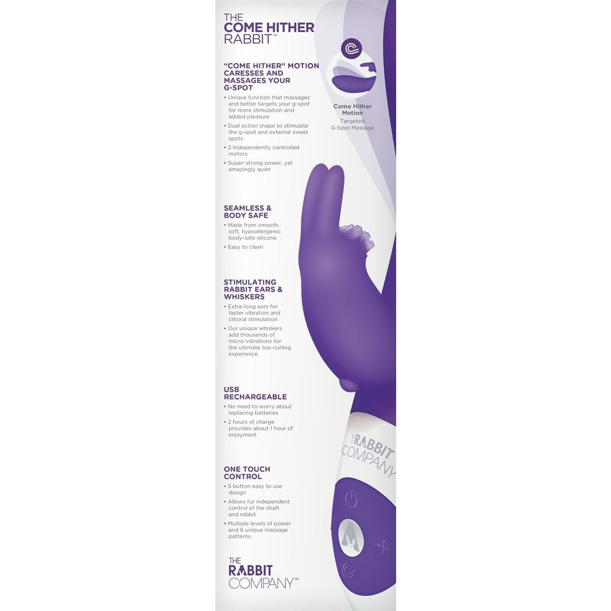 The Come Hither Rabbit Vibrator in Purple Rabbit Vibrator - Tophatter Daily Deals