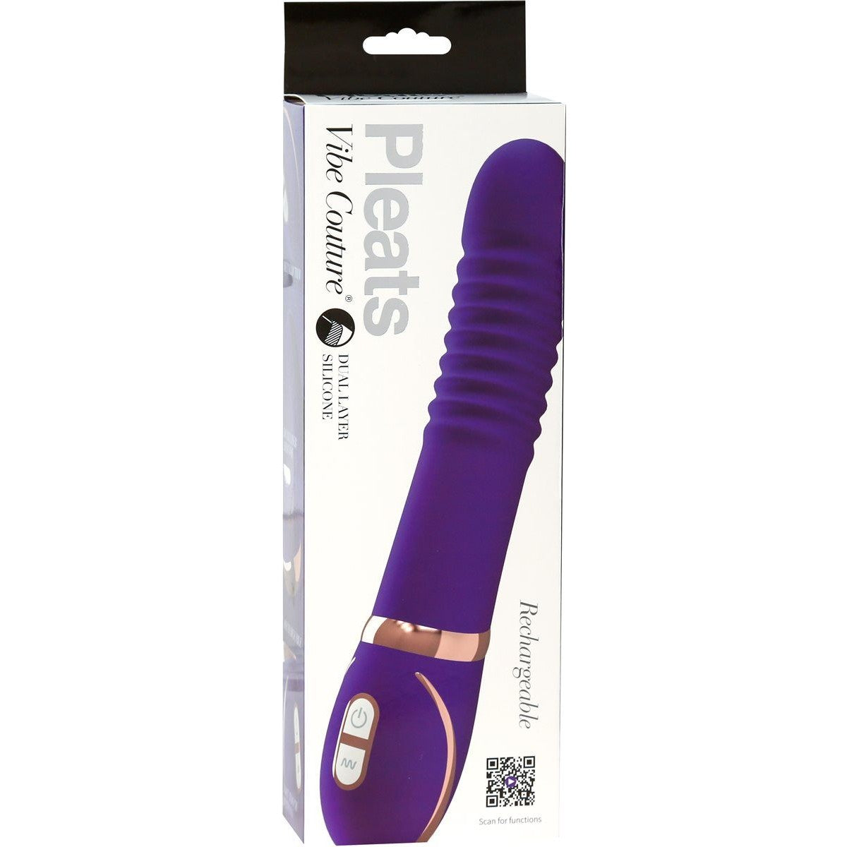 Vibe Couture Pleats Rechargeable Vibrator in Purple Vibrator - Tophatter Daily Deals