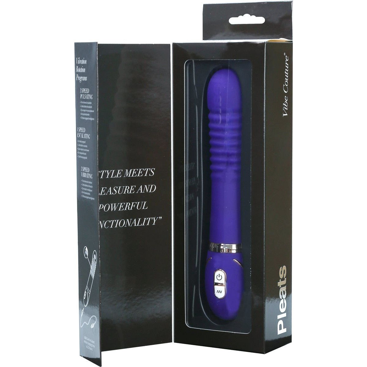 Vibe Couture Pleats Rechargeable Vibrator in Purple Vibrator - Tophatter Daily Deals