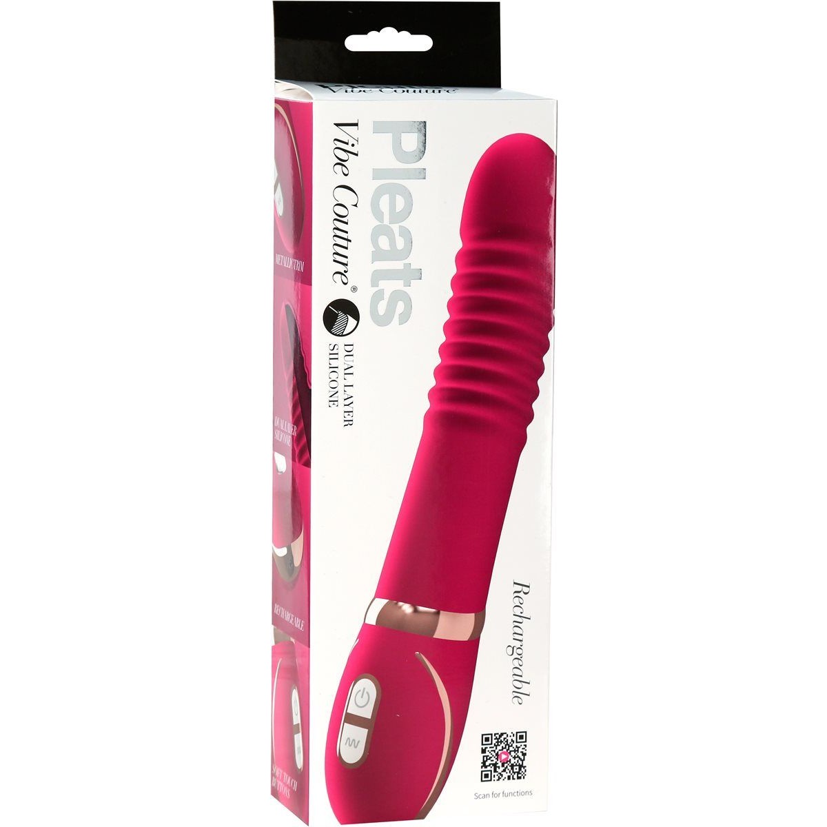 Vibe Couture Pleats Rechargeable Vibrator in Pink Vibrator - Tophatter Daily Deals
