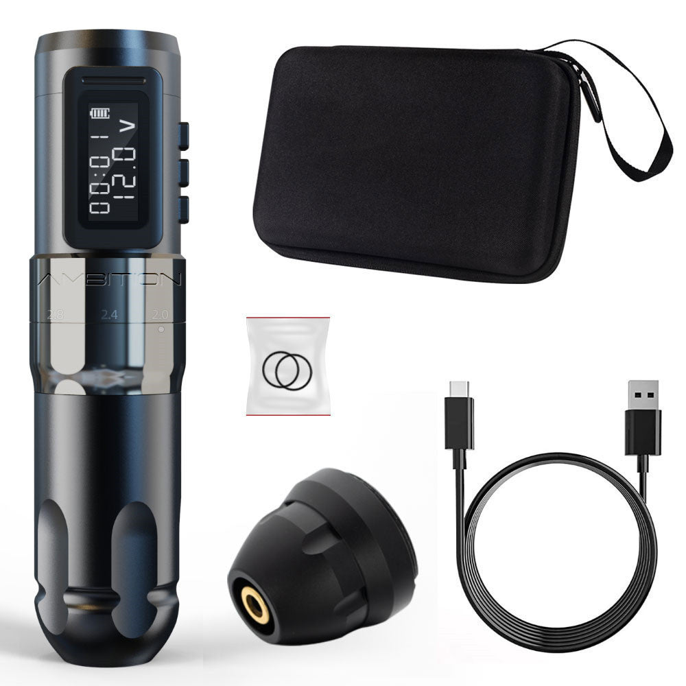 Adjustable Stroke Brushless Tattoo Pen Battery Pen High Power Silver single battery USB 0 - Tophatter Daily Deals