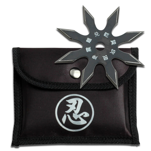 Black Stainless Steel 8-Point Shuriken Anime Ninja Throwing Star - 4" Diameter - Tophatter's Guns'N'Weapons Store Collectible Weapons - Tophatter Daily Deals