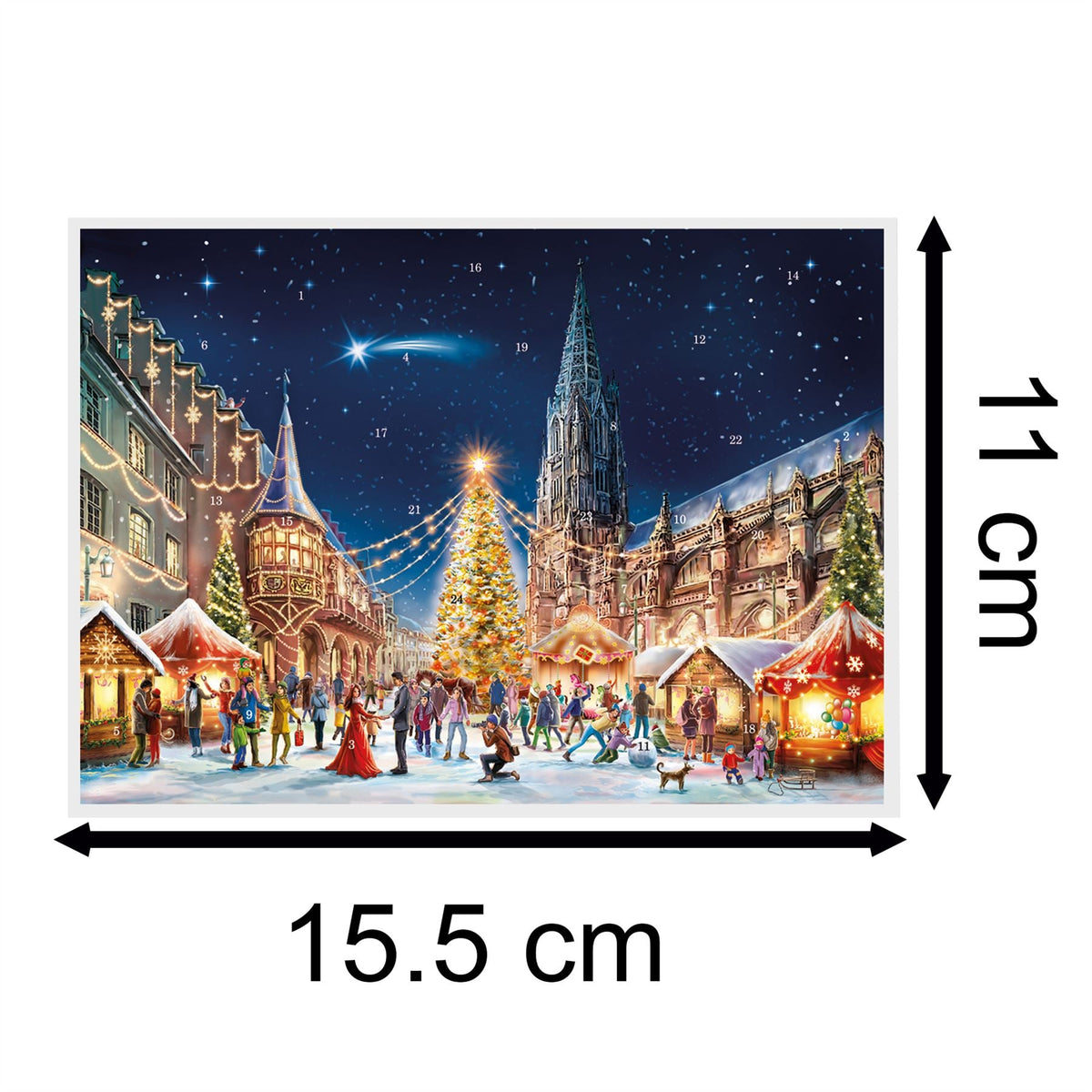 Freiburg Cathedral - Christmas Advent Calendar Greetings Card & Envelope Advent Calendar - Tophatter Daily Deals
