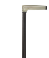 L Shape Blonde Horn Derby Walking Cane With Ebony Wood Shaft And Brass Collar Horn Handle Walking Canes - Tophatter Daily Deals