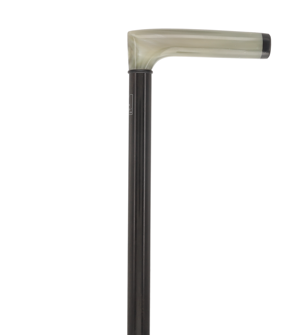 L Shape Blonde Horn Derby Walking Cane With Ebony Wood Shaft And Brass Collar Horn Handle Walking Canes - Tophatter Daily Deals
