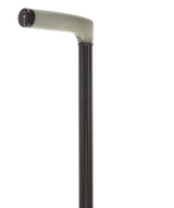 L Shape Blonde Horn Derby Walking Cane With Ebony Wood Shaft And Brass Collar Horn Handle Walking Canes - Tophatter Daily Deals
