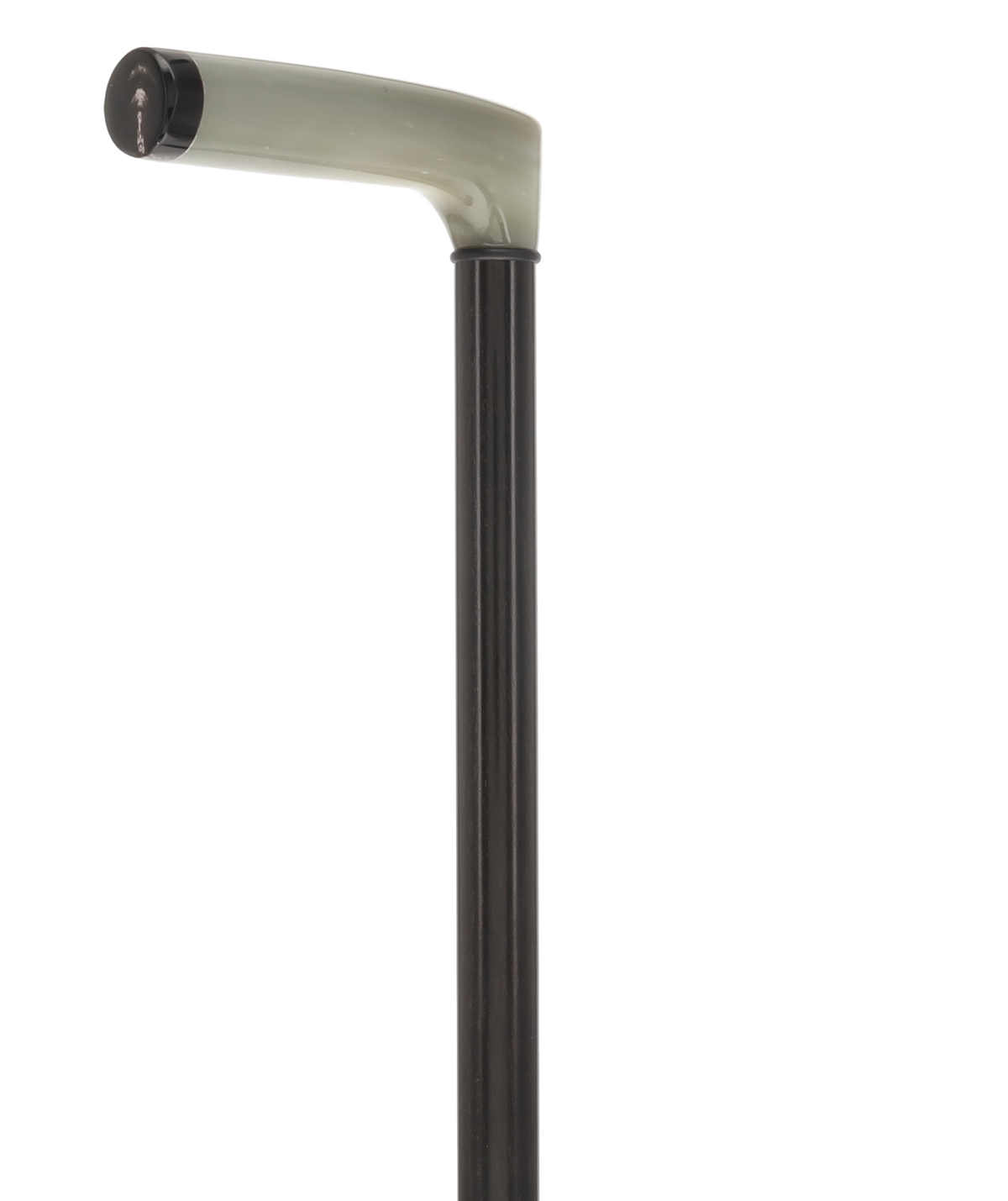 L Shape Blonde Horn Derby Walking Cane With Ebony Wood Shaft And Brass Collar Horn Handle Walking Canes - Tophatter Daily Deals
