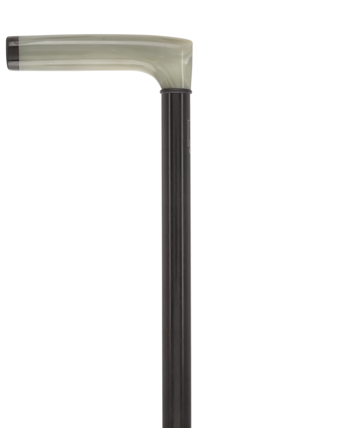 L Shape Blonde Horn Derby Walking Cane With Ebony Wood Shaft And Brass Collar Horn Handle Walking Canes - Tophatter Daily Deals