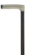 L Shape Blonde Horn Derby Walking Cane With Ebony Wood Shaft And Brass Collar Horn Handle Walking Canes - Tophatter Daily Deals