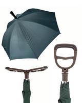 Shooting Stick Umbrella Hammock Seat Cane - Genuine Leather Umbrella Walking Canes - Tophatter Daily Deals