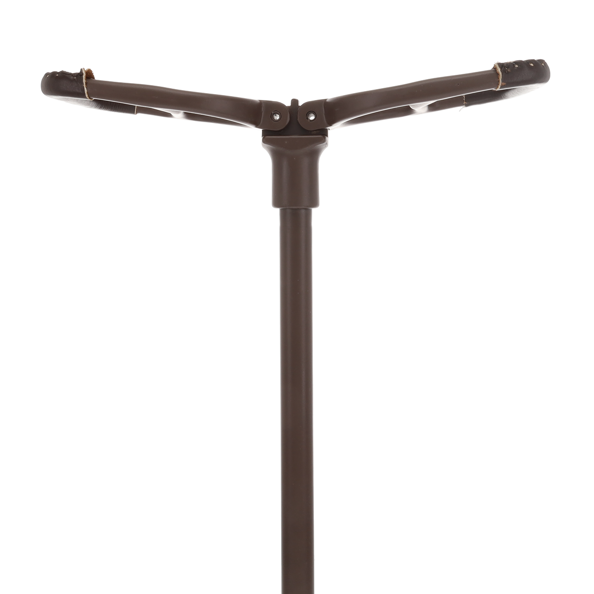 Genuine Leather Brown Cane Handle Chair - Non-Adjustable Sitting Canes - Tophatter Daily Deals