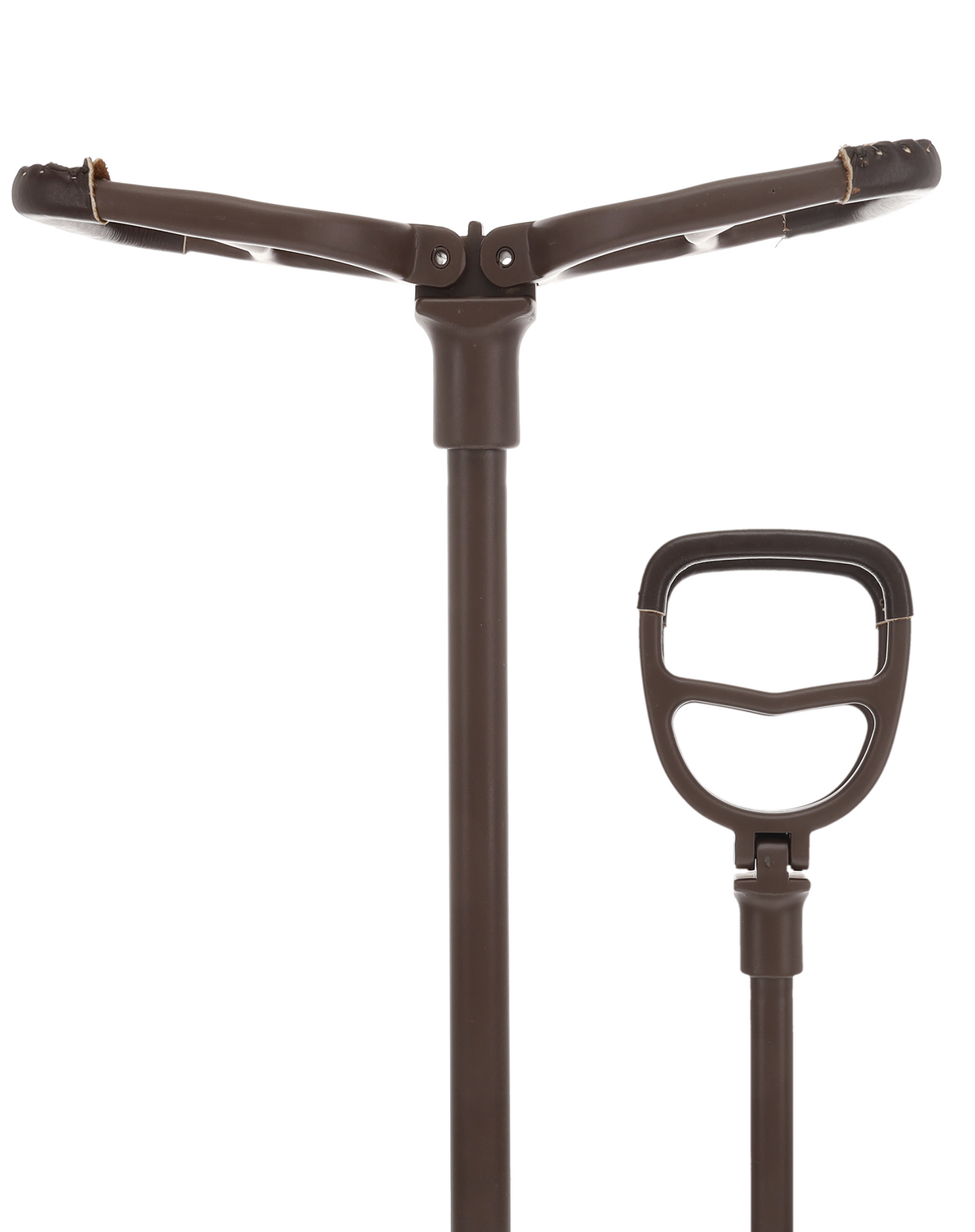 Genuine Leather Brown Cane Handle Chair - Non-Adjustable Sitting Canes - Tophatter Daily Deals