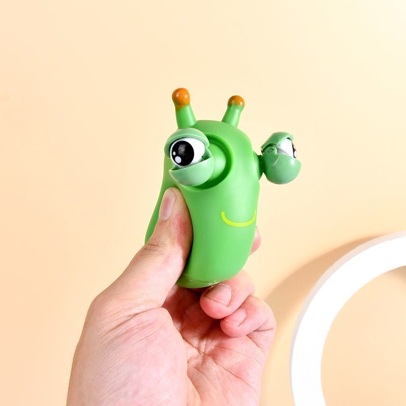 12PCS Funny Grass Worm Pinch Toy, Green Eye Bouncing Worm Squeeze Toy, Novelty Fun Squeeze Stress Relief Toys For Adults Kids Gift Cool Gadgets 5 - Tophatter Daily Deals