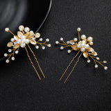 Bridal Jewelry Headdress Handmade Pearl U-shaped Head Flower Hairpin 0 - Tophatter Daily Deals