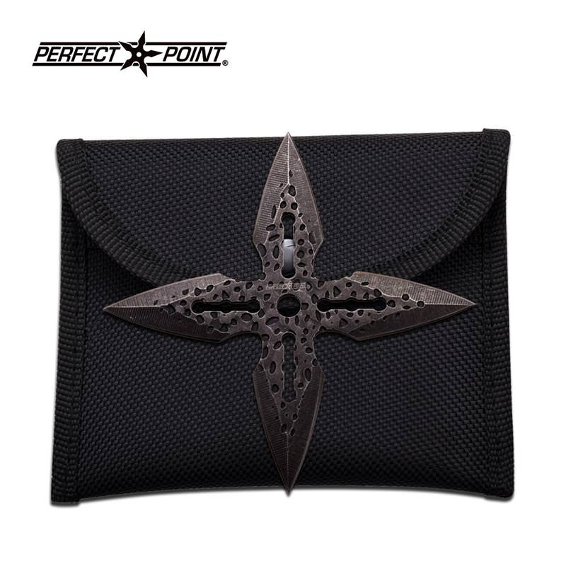 4 Inch Battle Damaged Throwing Star With Pouch - Tophatter's Army Products & Self Defense Collectible Weapons - Tophatter Daily Deals