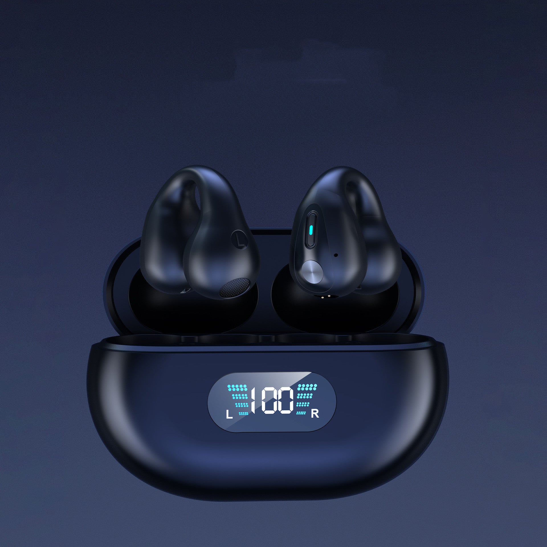 Bone Conduction Headphones TWS Earbuds Ear Clip Bluetooth 5.3 Touch Wireless Earphone In-Ear Bass HIFI Sports Headset Black 0 - Tophatter Daily Deals