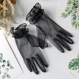 Bridal Wedding Dress Evening Gown Gloves Ruffle Black Onesize 0 - Tophatter Daily Deals