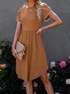 Round Neck Petal Sleeve Dress Casual Dresses - Tophatter Daily Deals