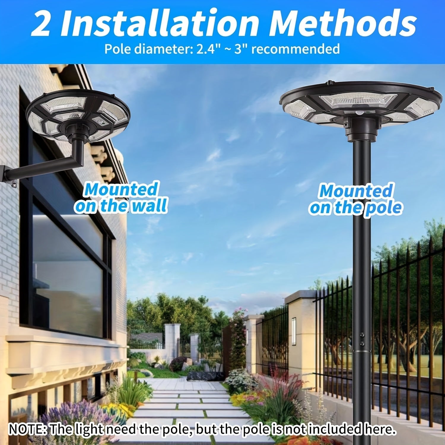 Solar UFO Street Lamp with Remote Sensor (750LED) Home & Garden > Lighting > Outdoor Lights - Tophatter Daily Deals