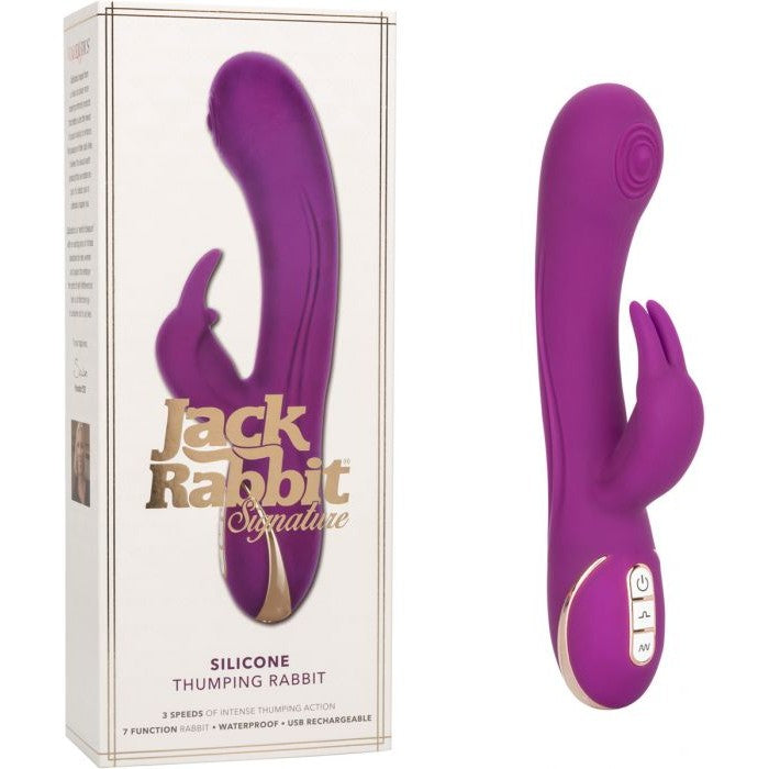 Jack Rabbit Silicone Thumping Vibrator in Purple Vibrator - Tophatter Daily Deals