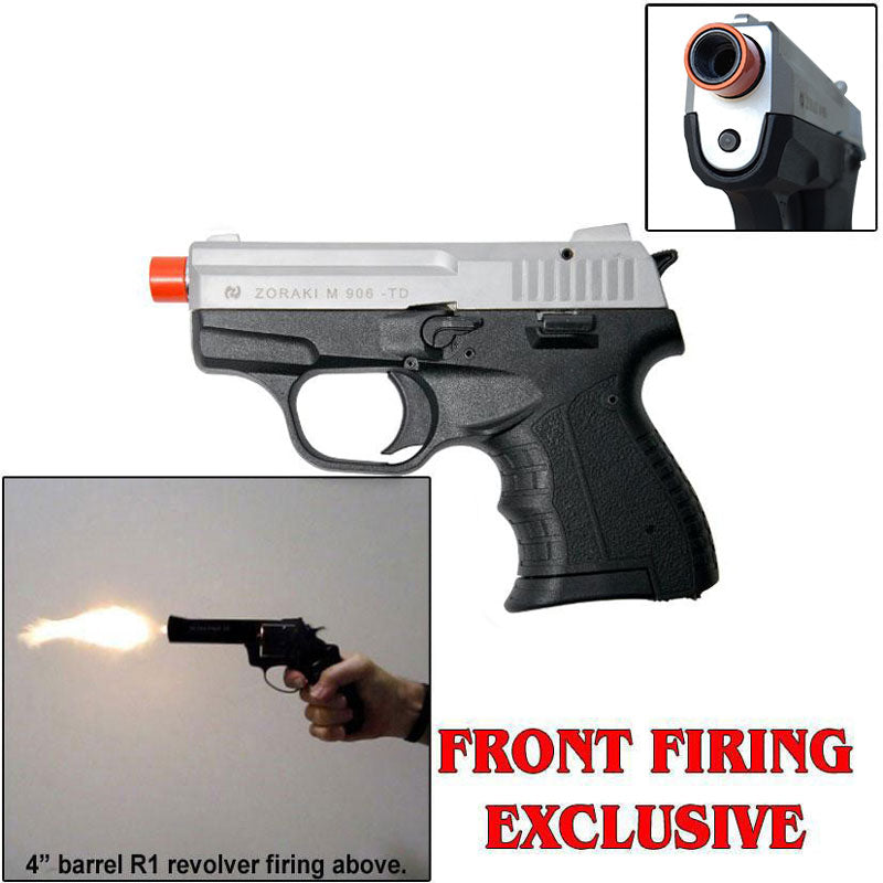 Zoraki 906 Silver - Front Firing 9mm Blank Gun - Tophatter's Weapons'N'Deals Blank Firing Replica Guns - Tophatter Daily Deals