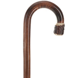 French Stag Horn Tourist Walking Cane: Dark Maple Shaft Horn Handle Walking Canes - Tophatter Daily Deals