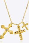 Inlaid Zircon Cross Pendant 925 Sterling Silver Necklace Necklaces - Tophatter Daily Deals