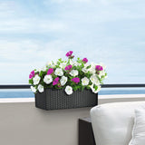 Balcony Rattan Long Flower Pot Automatic Water Feeding Lazy Flower Pot Large Planting Basin 0 - Tophatter Daily Deals