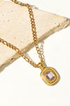 18K Gold Plated Inlaid Rhinestone Pendant Necklace Necklaces - Tophatter Daily Deals