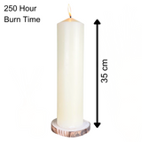 250 Hour Large Church Pillar Candle ~ Cream Votive Candle Candle - Tophatter Daily Deals